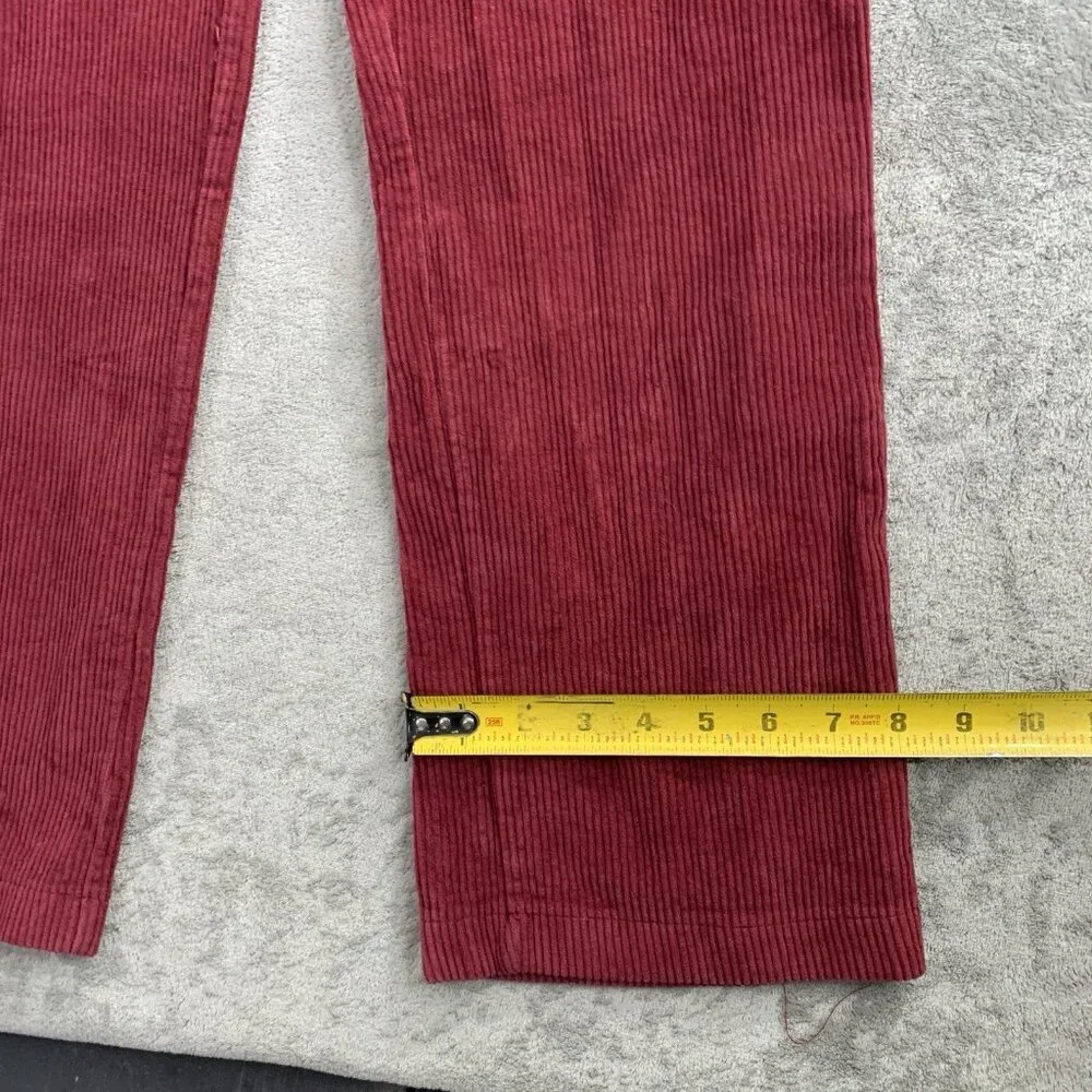Krooked Skateboarding Pants Mens Small Maroon Corduroy Straight Leg Eyes Logo